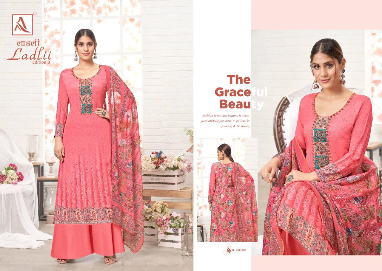 Alok Ladlii Edition 3 New Designer Ethnic Wear Digital Printed Jam Cotton Dress Material Collection